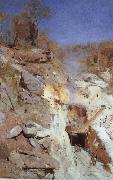 Arthur streeton Fire's On china oil painting artist